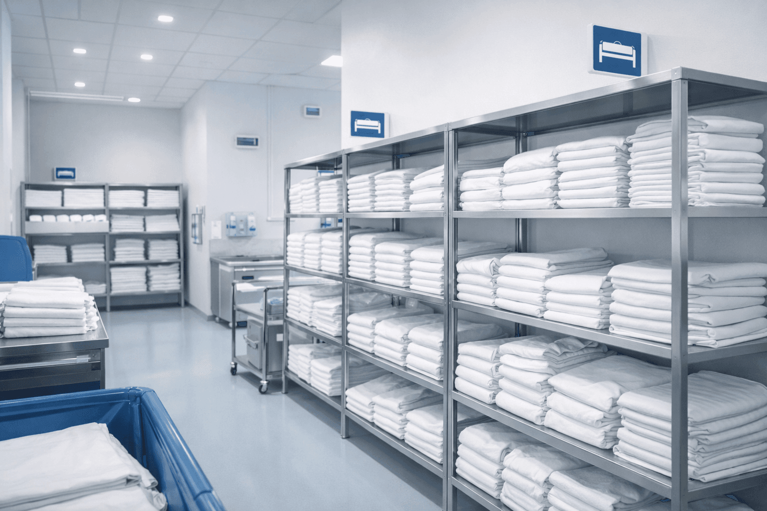 Melita Laundry Services tesisine ait depolama ve operasyon alanı